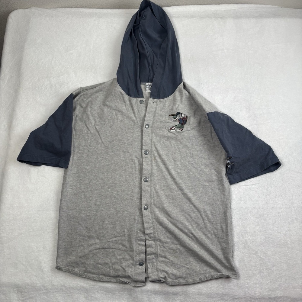 VTG 90's ACME‎ Clothing Looney Tunes Bugs Bunny Button Up Hooded Shirt Men's M